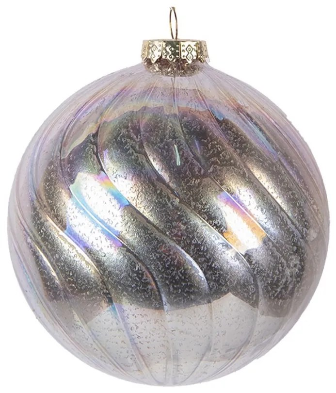 Pastelovo ružová sklenená ozdoba gule - Ø 10*10 cm