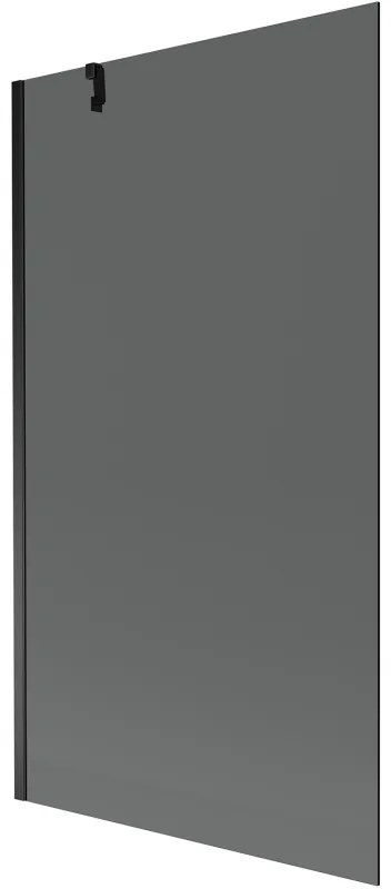 Mexen Next, vaňová zástena 1-krídlová 100 x 150 cm, fixné krídlo, 6 mm šedé sklo, čierny profil, 895-100-000-00-40-70