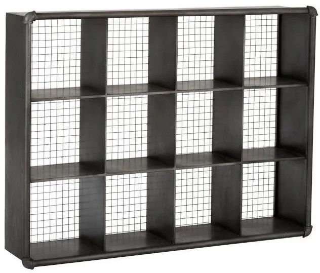 Čierny kovový nástenný policový regál - 121 * 26 * 91cm Čierny kovový nástenný policový regál - 121 * 26 * 91cm