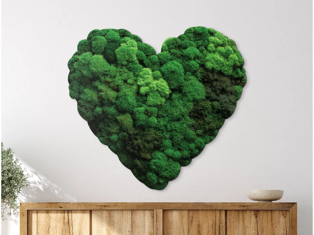 drevko | Srdcový Machový obraz Nádych (UV tlač) 45 x 49 cm