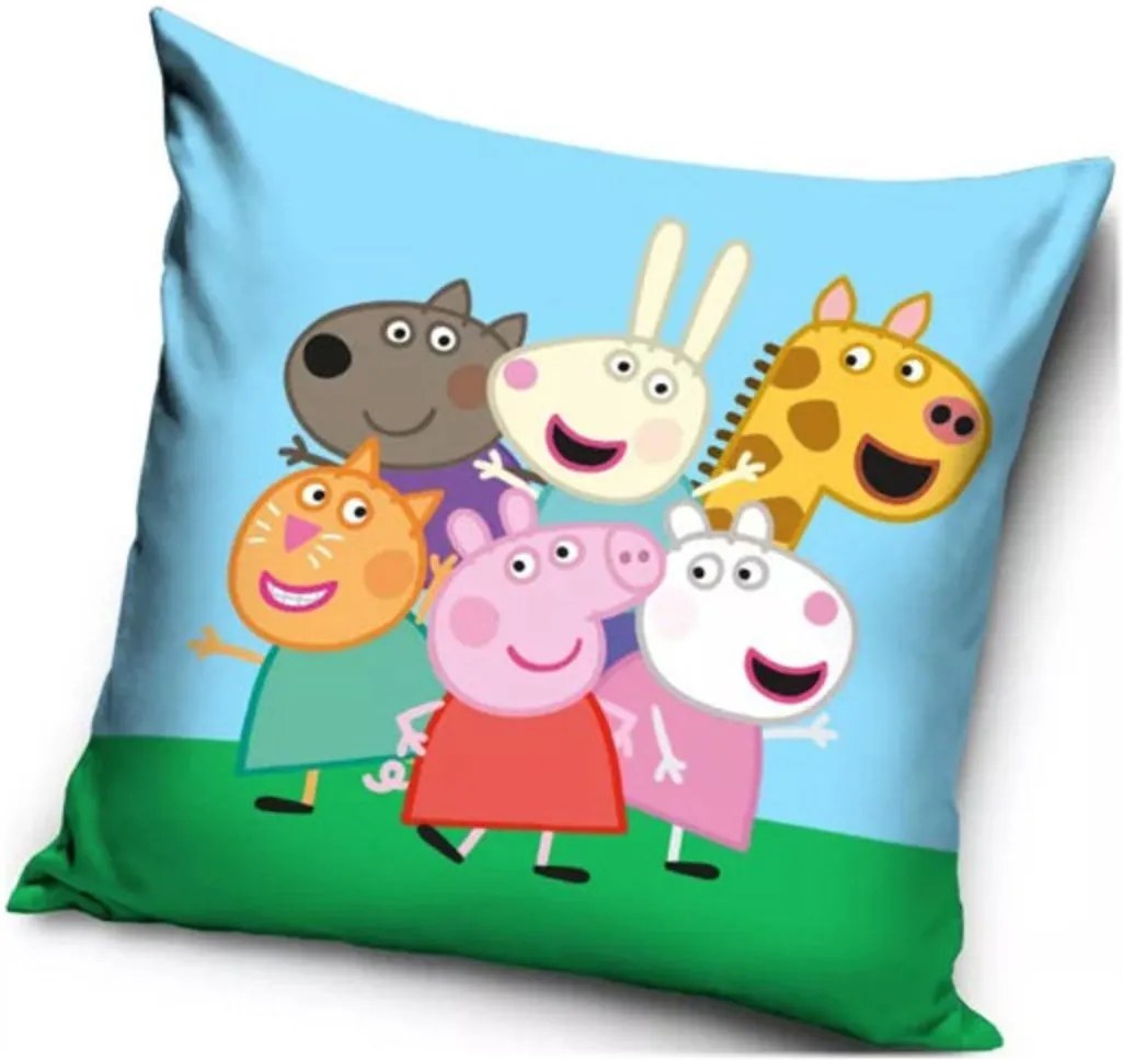 Vankúš Prasiatko Peppa s kamarátmi - 40 x 40 cm