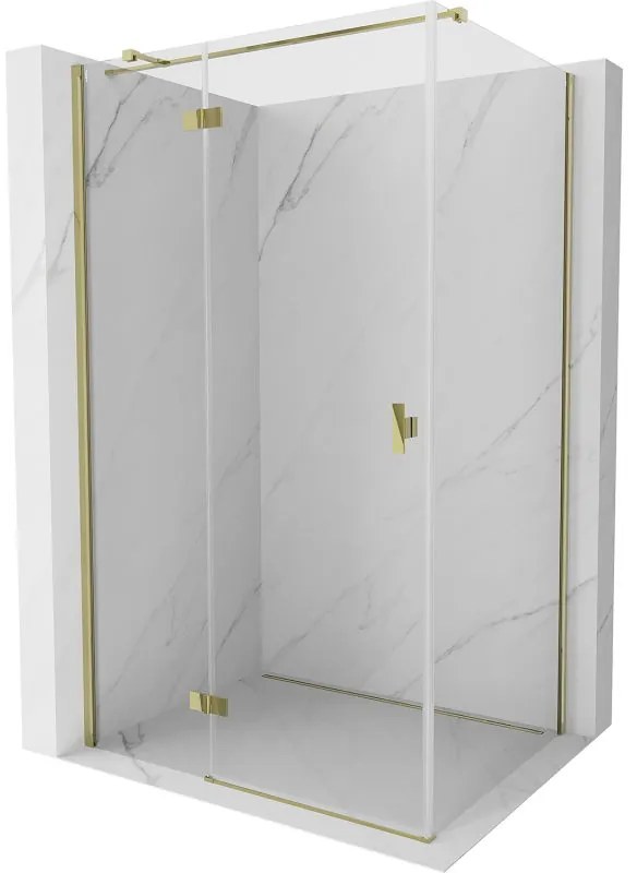 Mexen, Mexen Mist H T sklápací sprchový kút ľavý 105 x 80 cm, transparentný, zlatý - 8A5T-105-080-50-00-L