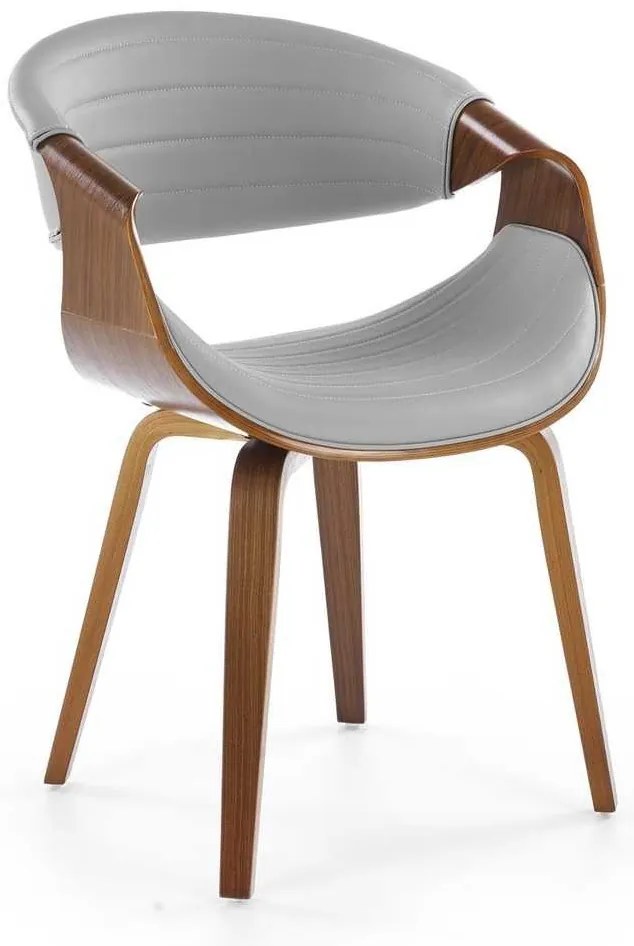 Jedálenská stolička Piper, sivá / orech