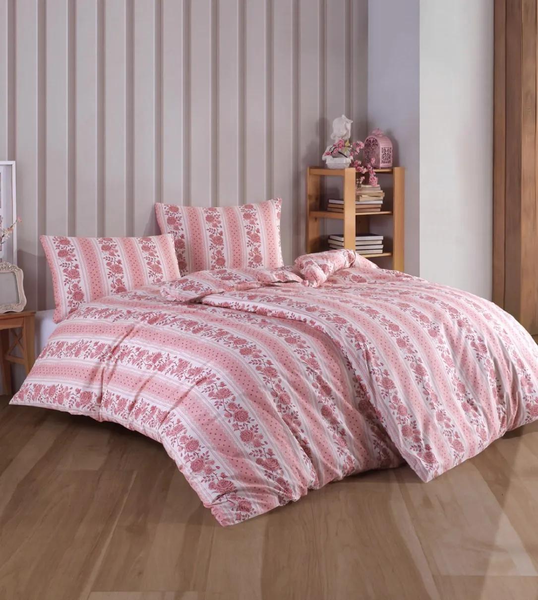 Obliečky bavlnené Hectoria Ružová 200x140cm+90x70cm TiaHome