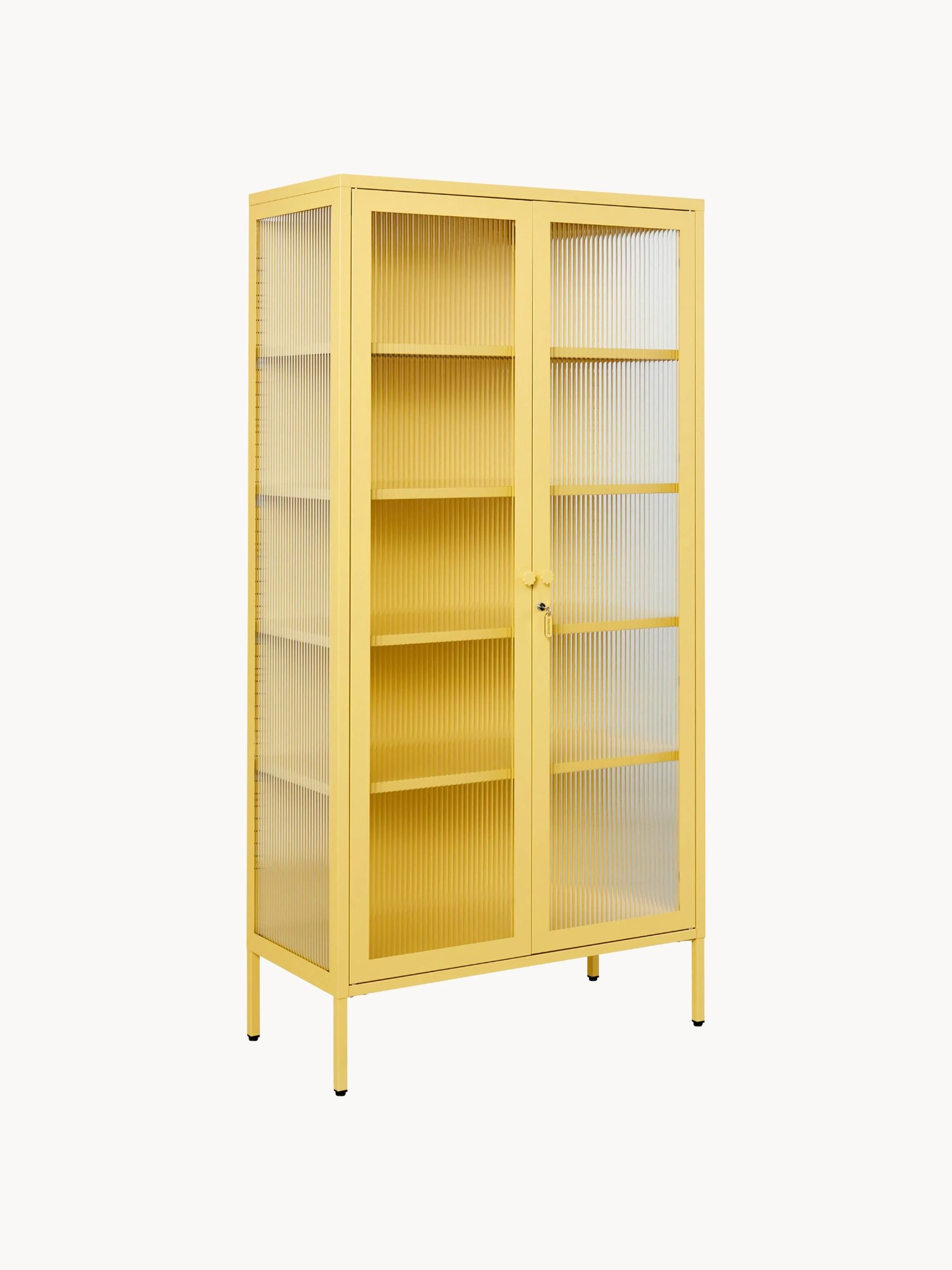 Kovová vitrína's drážkovaným sklom The Collector