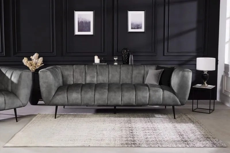 Pohovka NOBLESSE 225 cm zamatovo šedá