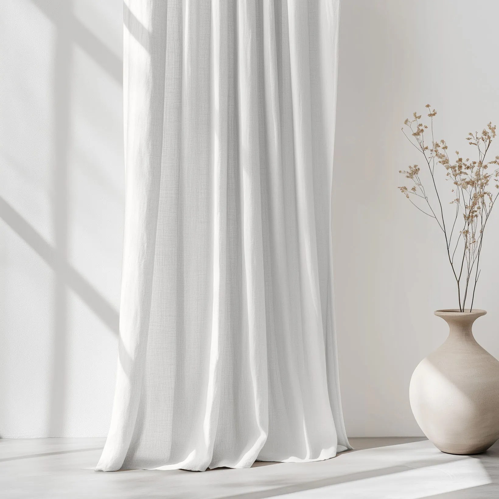 Goldea záves z ľanovej zmesi - biely 180x145 cm