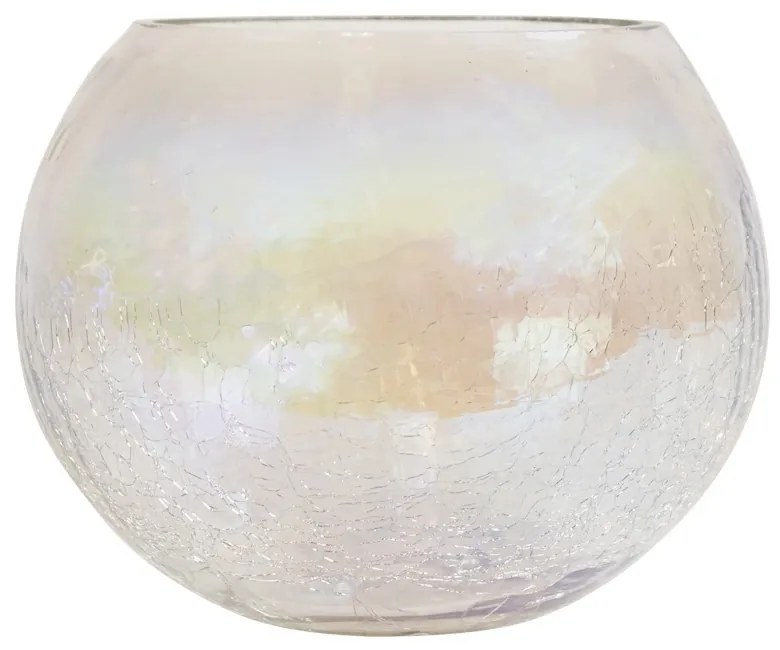 Sklenený dúhový svietnik s popraskanú štruktúrou - Ø15 * 12cm