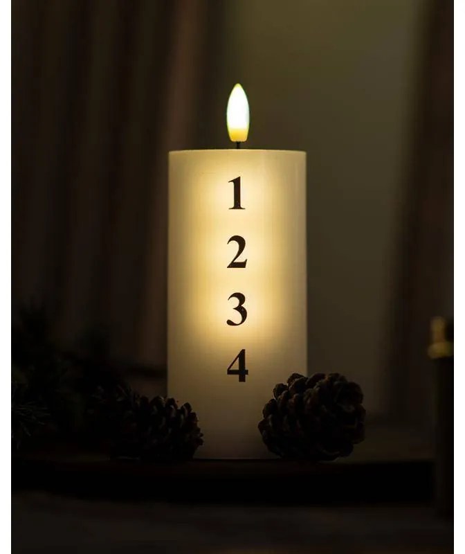 SIRIUS Voskové LED sviečky Sille 4 týždne, biela/čierna