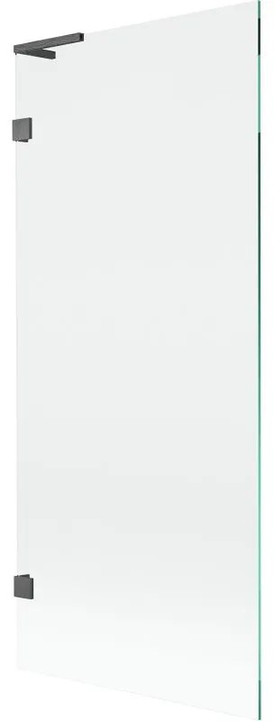 Mexen, Mexen Lunar L 1-krídlová vaňová zástena 80 x 150 cm, transparentná, pištoľovo šedá kartáčovaná - 897L-080-000-66-00