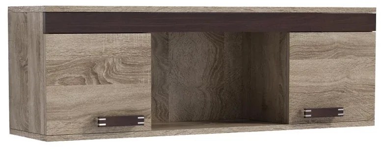 Polica P21, 120cm, sivá/dvere sonoma (úchyt č.1)