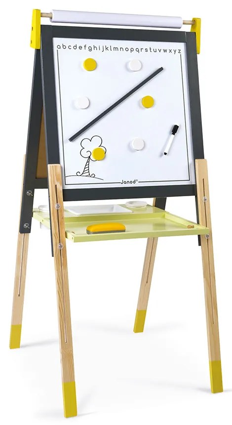 Magnetická obojstranná a polohovateľná tabuľa - žltá a šedá