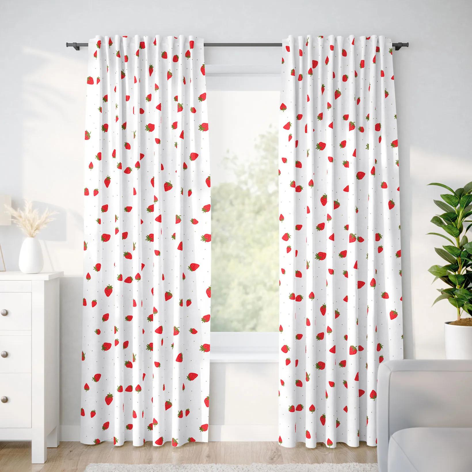 Goldea bavlnený záves - svieže jahody 180x150 cm