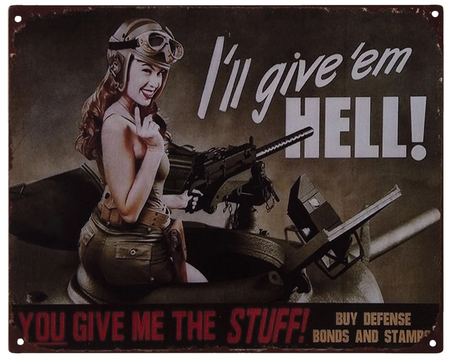 Nástenná kovová ceduľa Hell - 25 * 20 cm