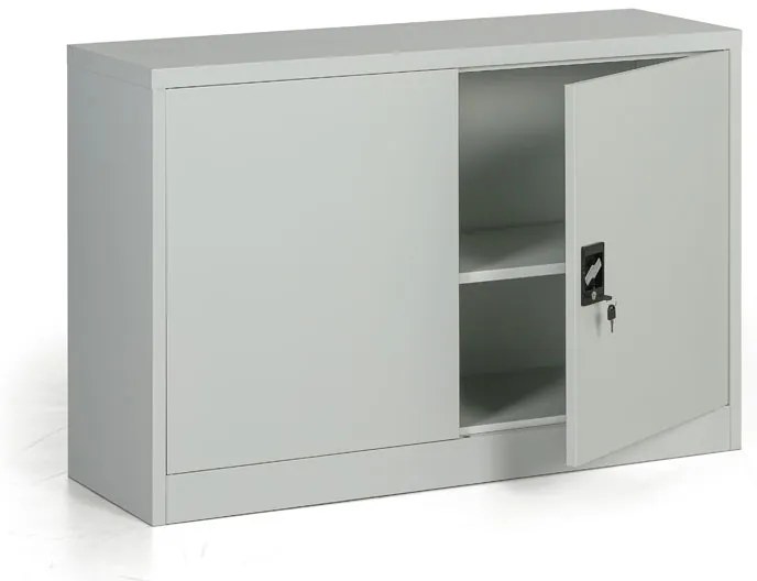 Kovová spisová skriňa, demontovaná, 1 polica, 1200 x 800 x 400 mm, sivá