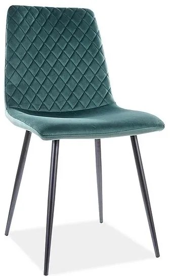 Jedálenská stolička Irys Velvet, zelená / čierna