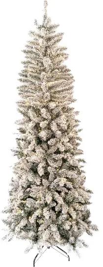 Umelý vianočný stromček Smrek Biely Úzky 210cm LED330