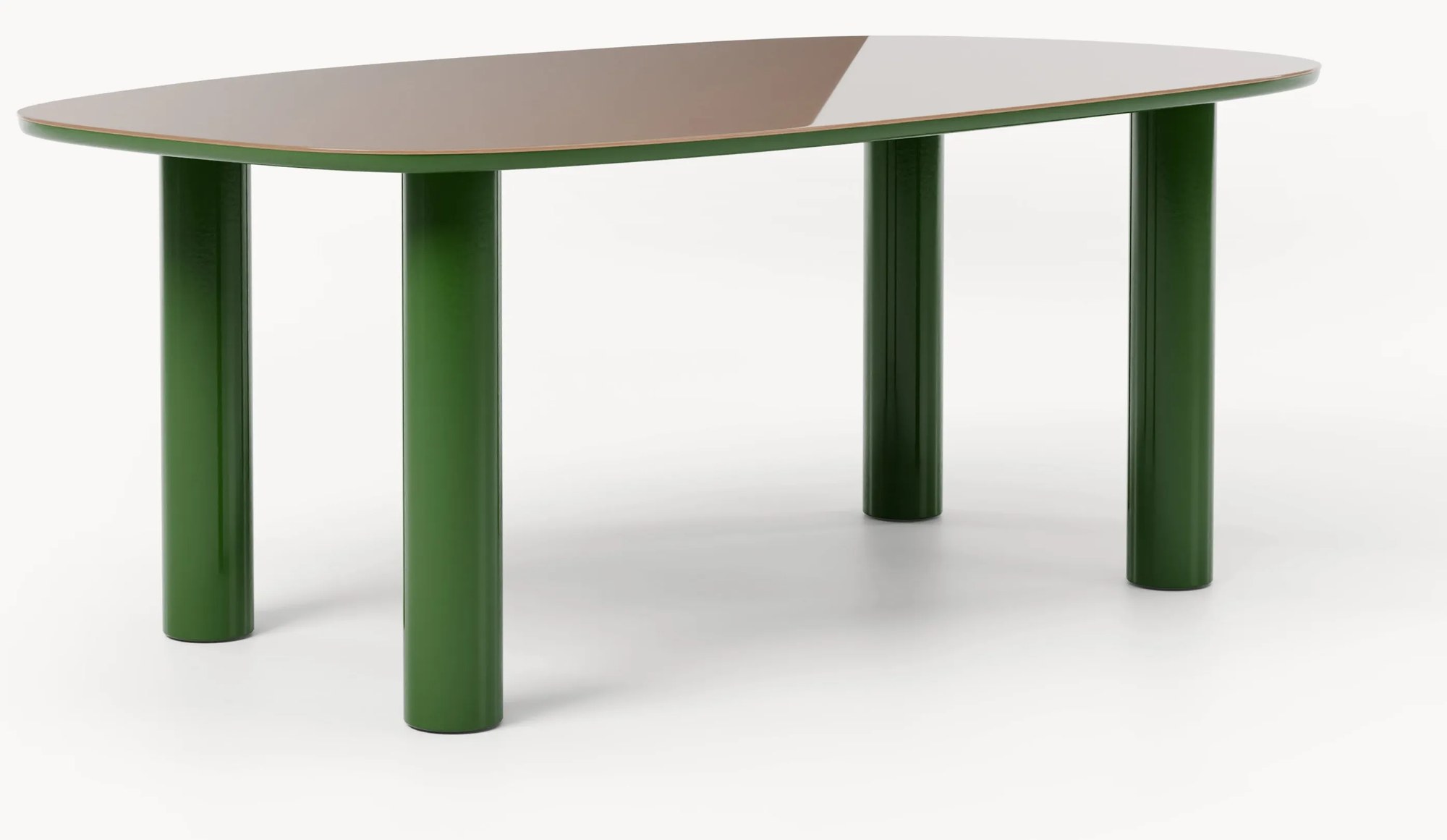 Jedálenský stôl v organickom tvare so sklenenou doskou Beni, 200 x 110 cm