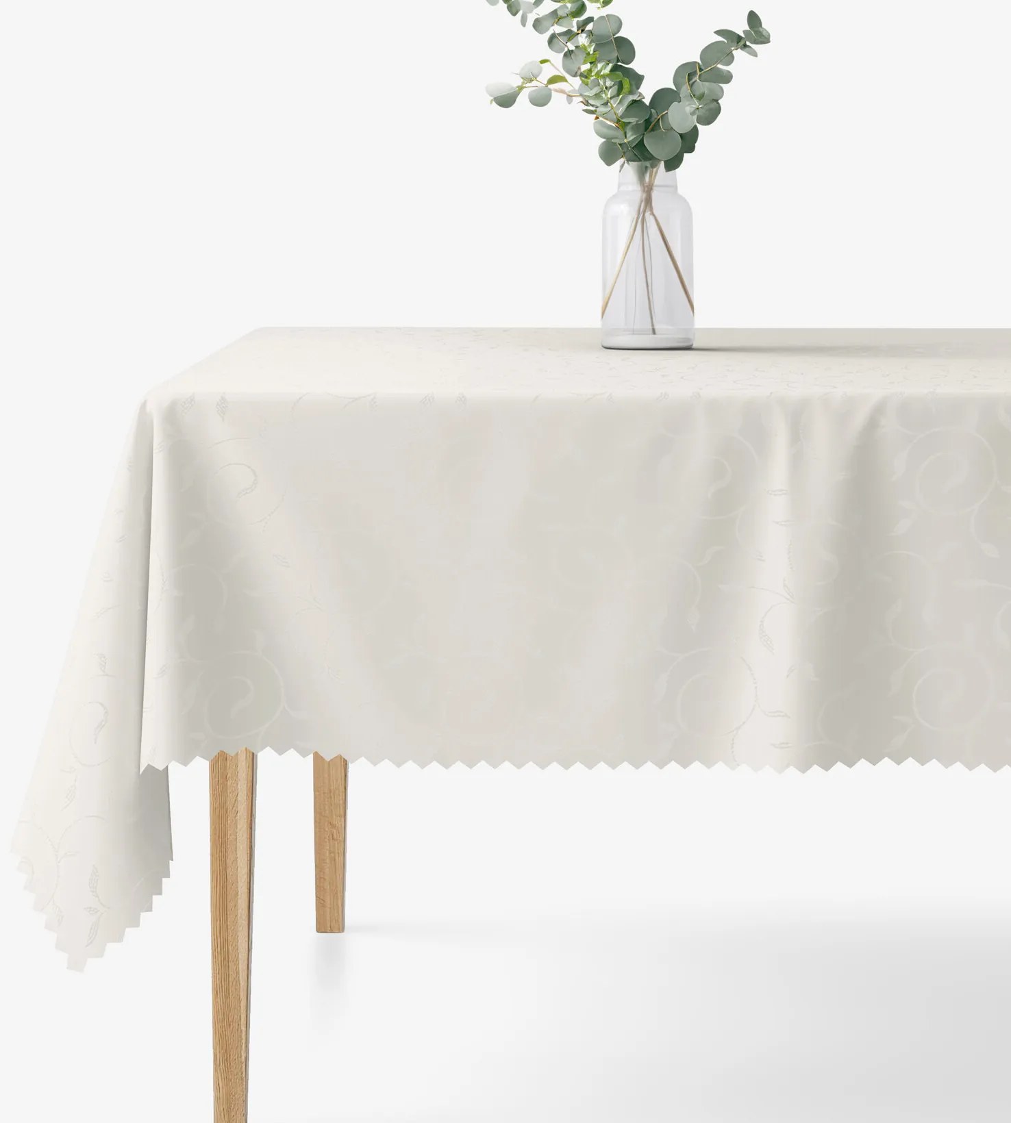 Goldea sviatočný hranatý teflónový obrus - smotanový s veľkými ornamentmi 80 x 80 cm