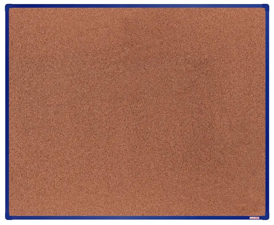 Korková nástenka boardOK v hliníkovom ráme, 1500 x 1200 mm, modrý rám