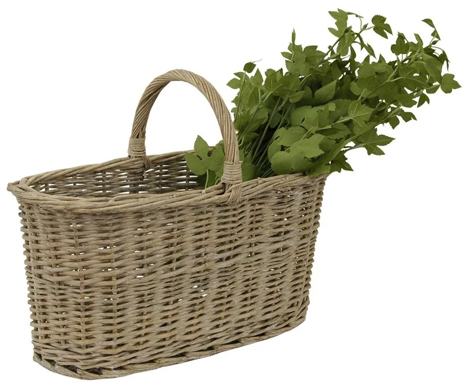Prírodný oválny ratanový kôš s uchom Antia - 51*22*40 cm Prírodný oválny ratanový kôš s uchom Antia - 51*22*40 cm