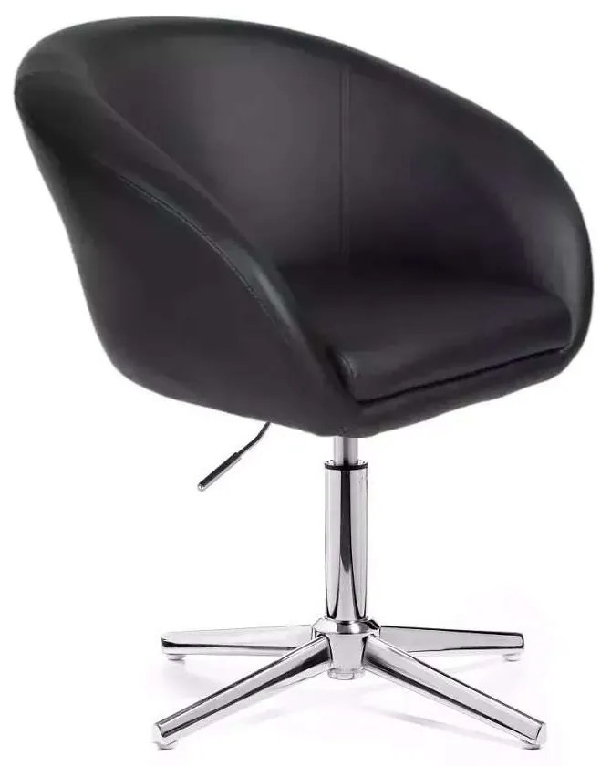 LuxuryForm DESIGN Stolička VENICE na striebornom kríži - čierna