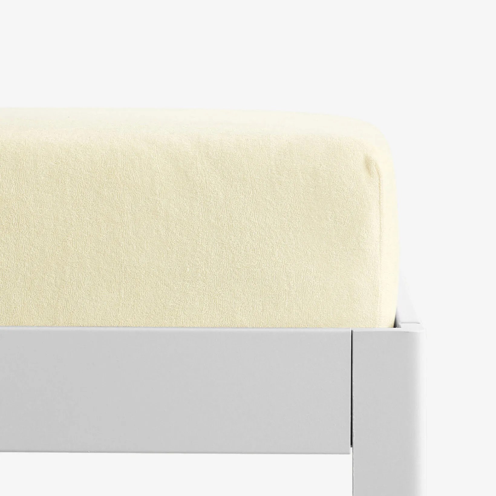 Goldea froté plachta s napínacou gumou - svetlo žltá 90 x 200 cm