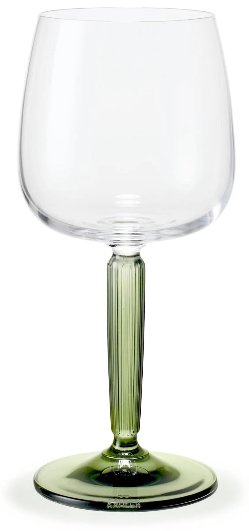 KÄHLER Pohár na víno Hammershøi Green 350 ml – set 2 ks
