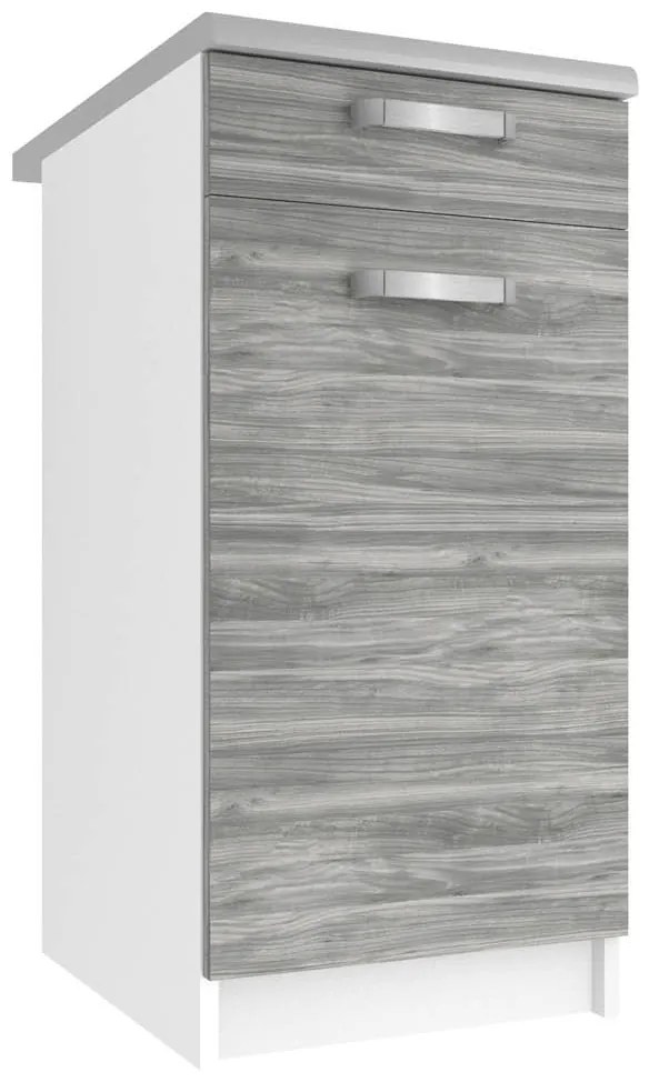 Kuchynská skrinka Belini spodná so zásuvkami 40 cm šedý antracit Glamour Wood s pracovnou doskou TOR SDSZ1-40/1/WT/GW/0/U