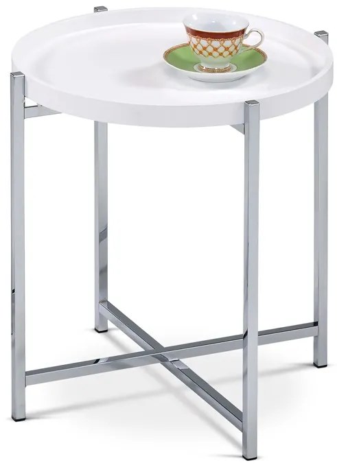 BONTEC Odkladací stolík 50x50cm, drevo, biela, 80135-12 WT Farba: Biela