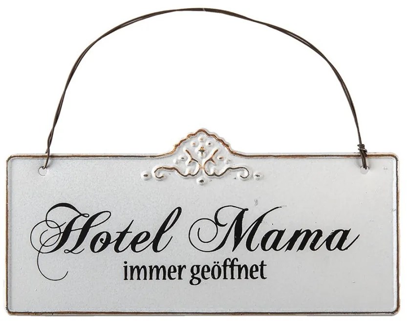Plechová nástenná ceduľa Mama Hotel - 21 * 15 cm