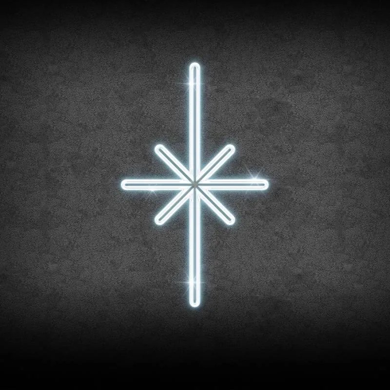 DECOLED Svetelný motív LED hviezdy Polaris, závesný, 49 x 55 cm, ľadovo biely