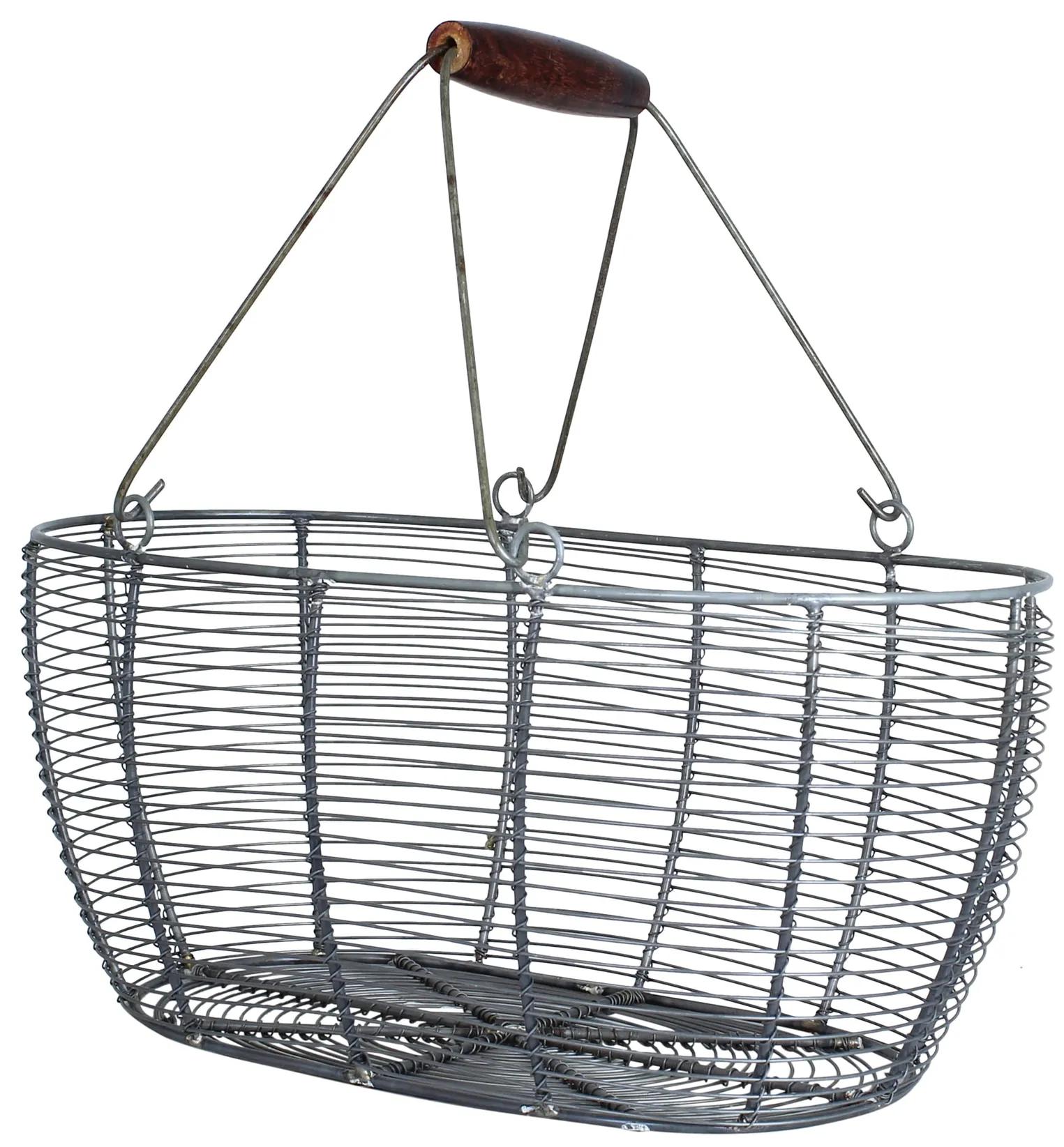 Strömshaga Drôtený košík Oval Zinc Medium