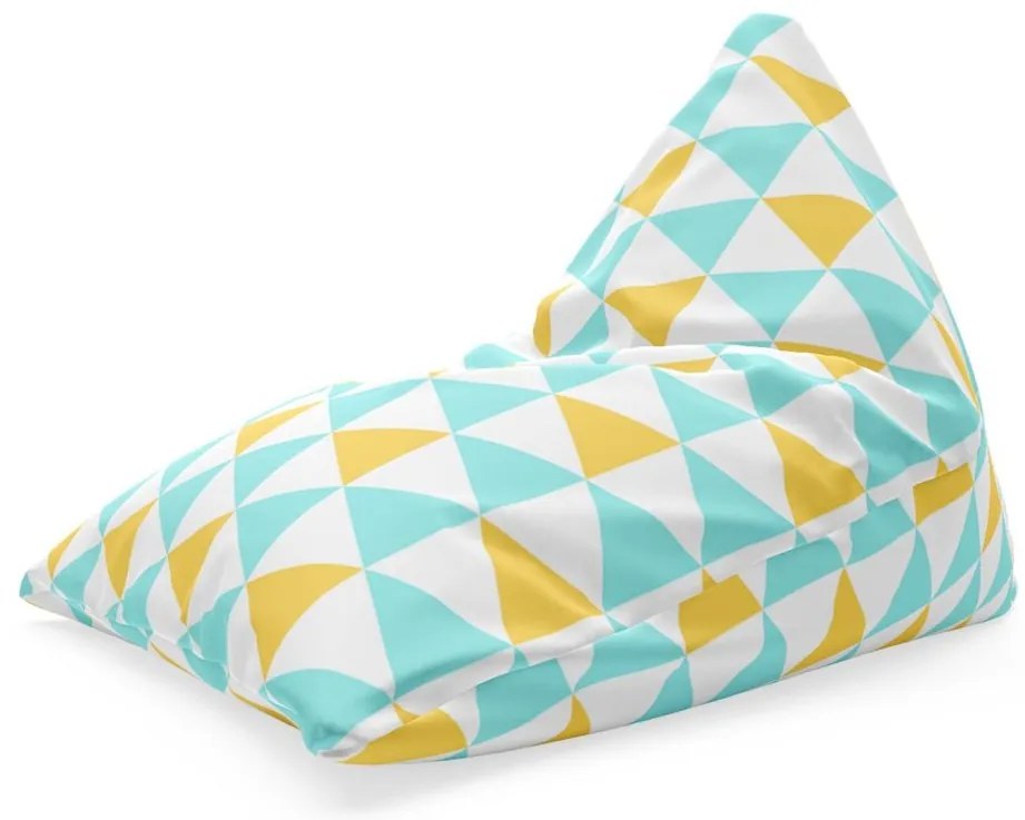 Sedací vak Triangl dvojfarebné trojuholníky, farebná