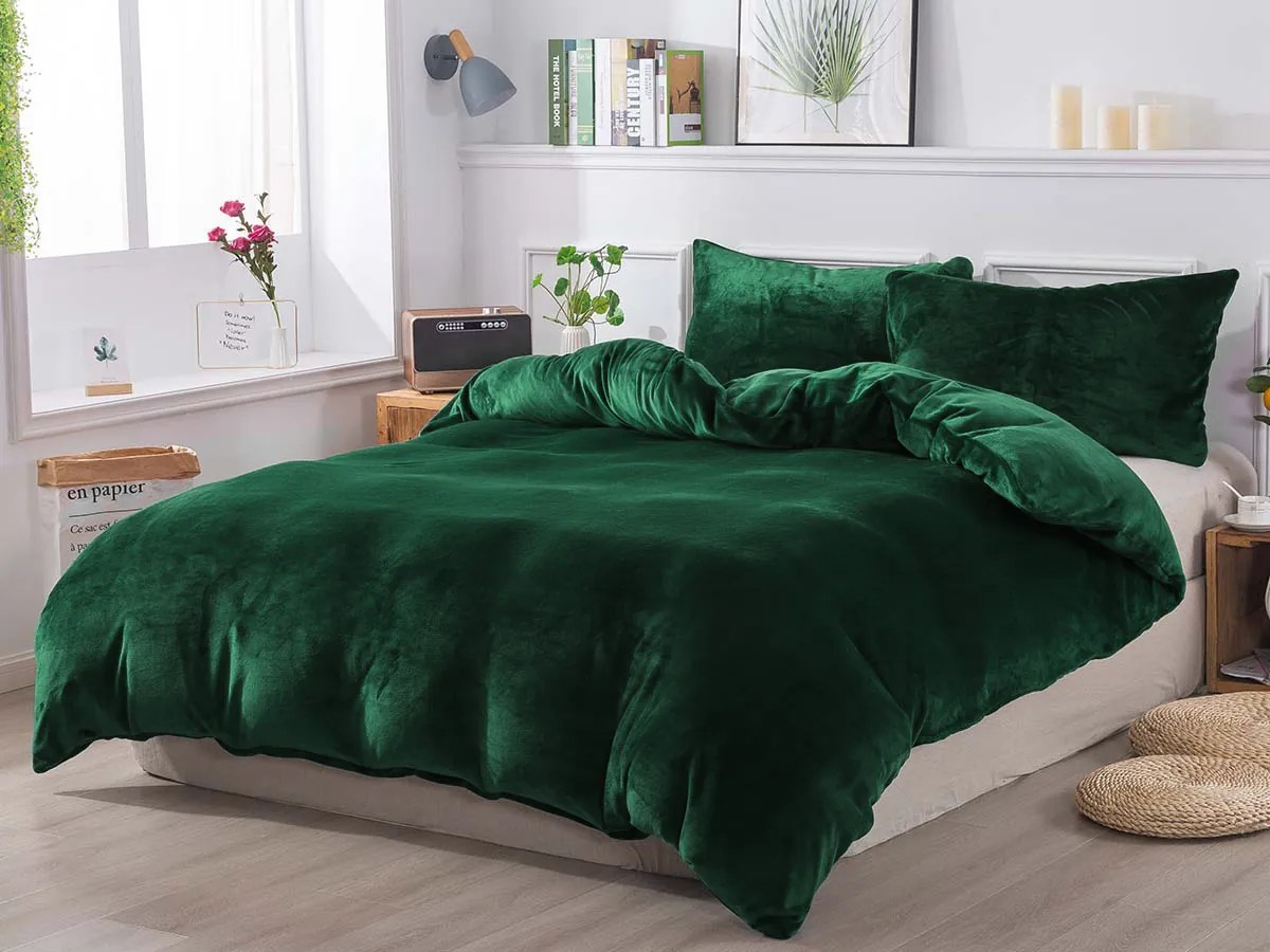 XPOSE® Francúzske mikroplyšové obliečky JORGA Exclusive - tmavo zelené