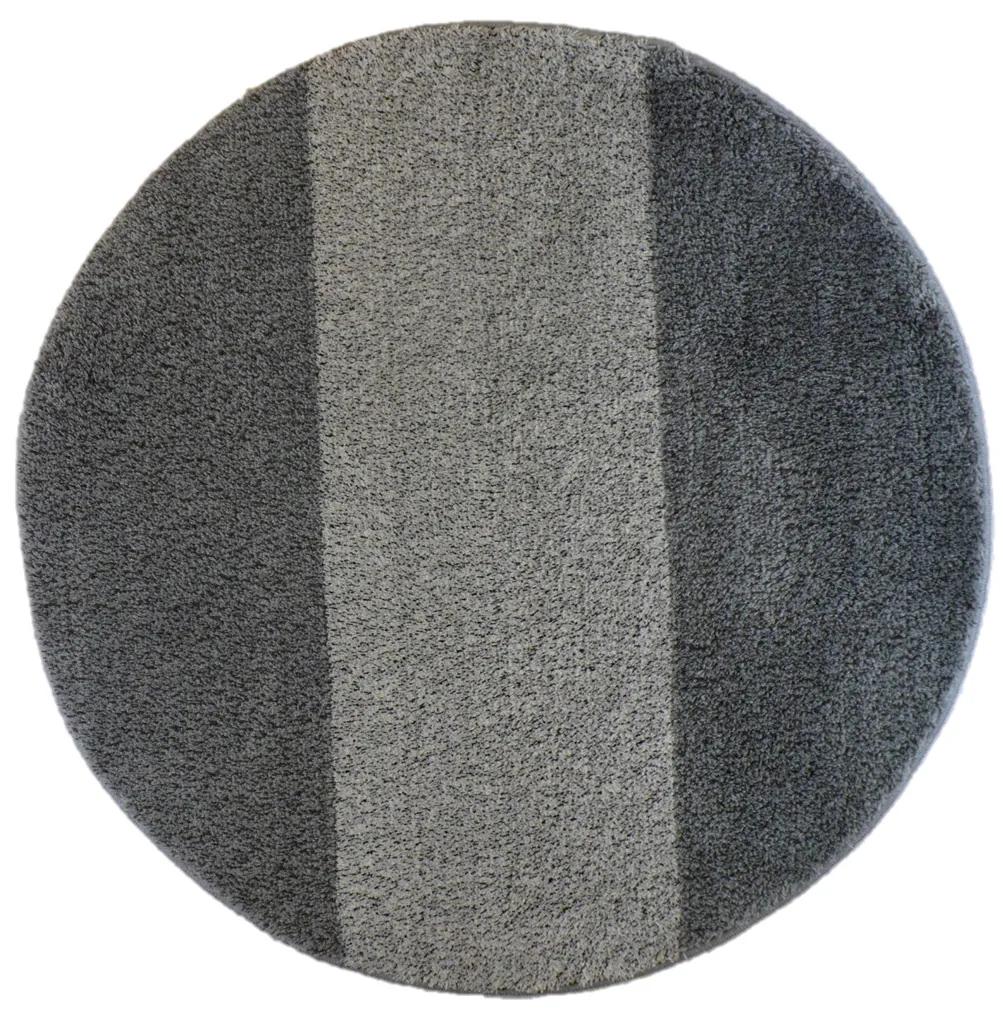 ROUTNER Kúpeľňová predložka ATHENA Sivá 10306 - Sivá / Kruh Ø 90 cm 10306