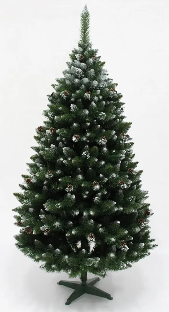 Vianočný stromček Borovica diamantová so striebornými trblietkami 220 cm