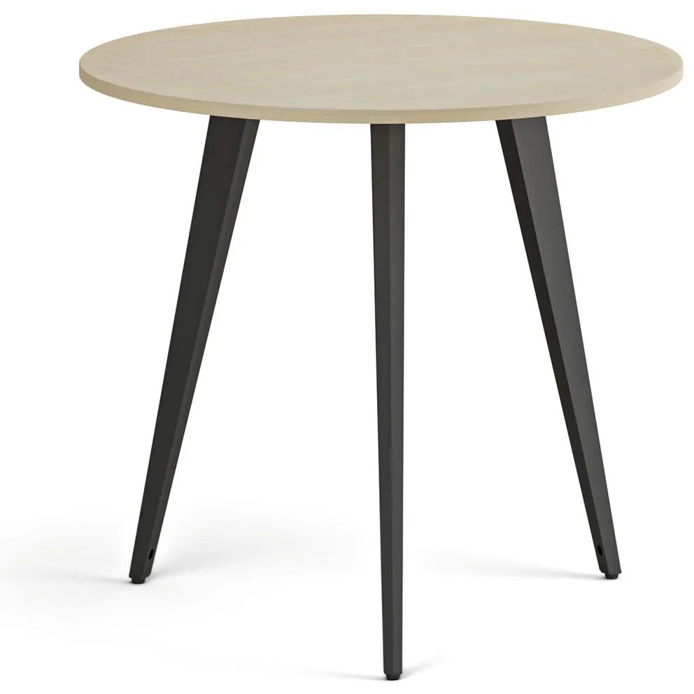 Konferenčný stôl PRIMO VIBE, priemer 80 cm, čierna podnož, breza