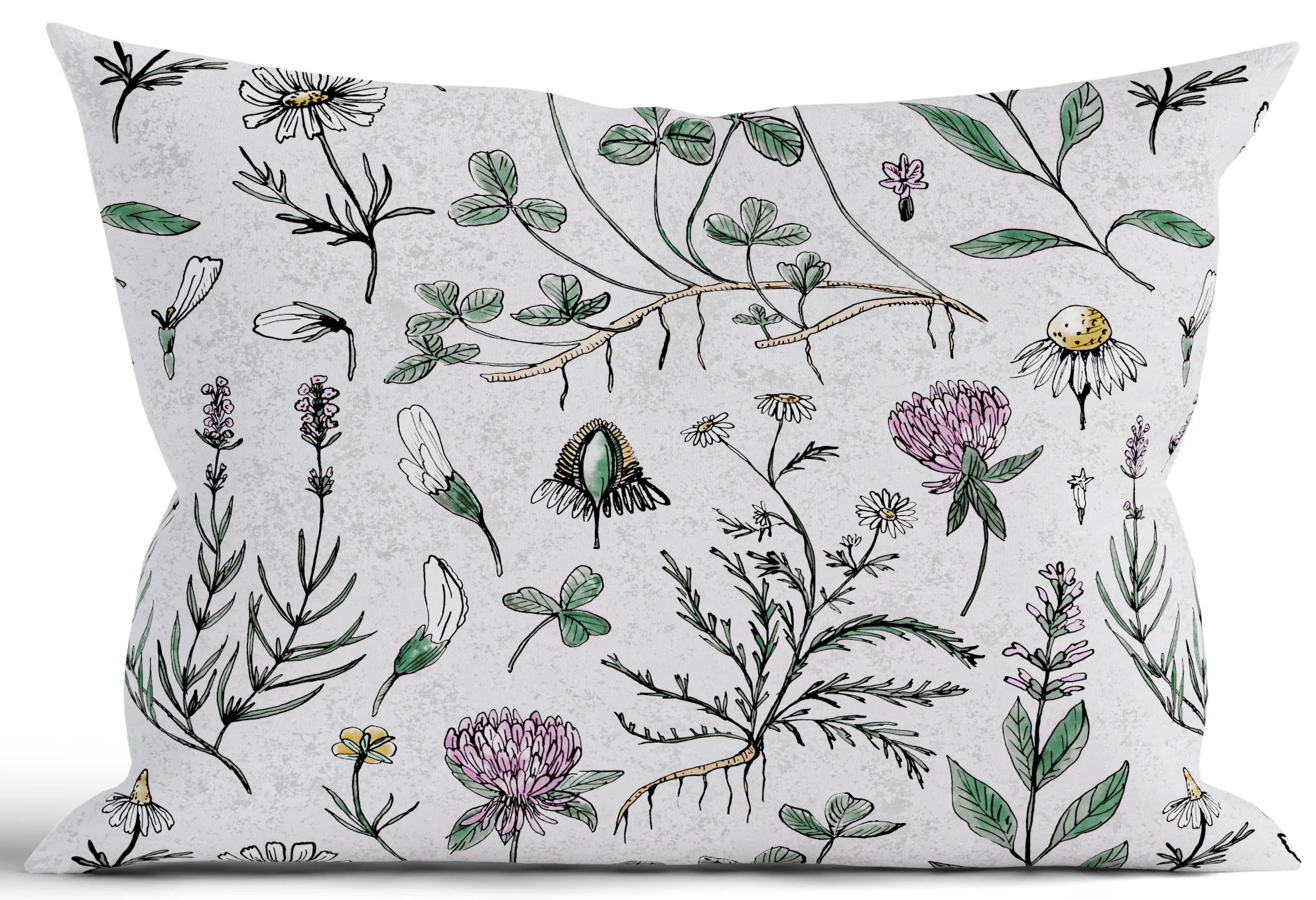 Bavlnená obliečka na vankúš Renforcé 40 × 60 cm – Herbár sivý