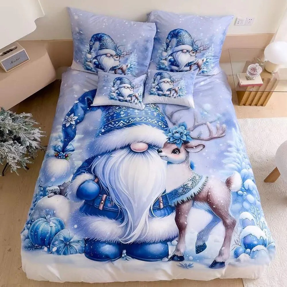 Obliečky Homa GNOMTIME LIGHT BLUE 3-dielna sada 140x200 cm