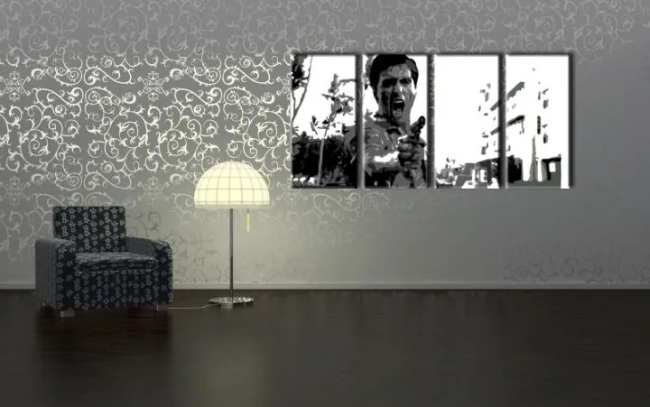 Ručne maľovaný POP Art obraz AL PACINO 4 dielny al25