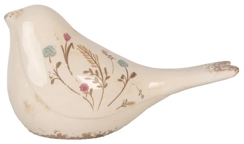 Keramická dekorácia vtáčik s kvietkami Floral Cartoon L - 25*10*13 cm