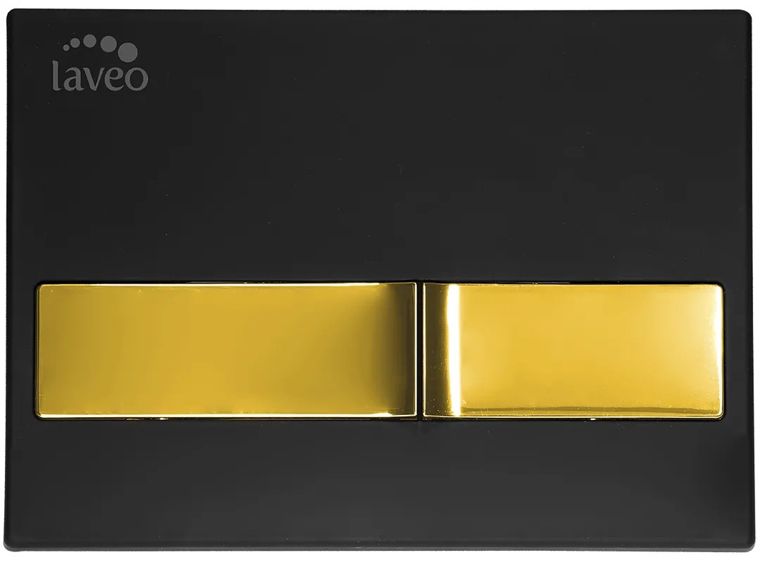 Laveo Beni, splachovacie tlačidlo do toalety, čierna-zlatá, LAV-VPB_795G