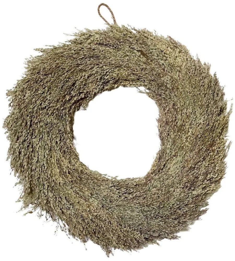 Prírodný dekoratívny veniec s trávou Fleur - Ø 35 cm