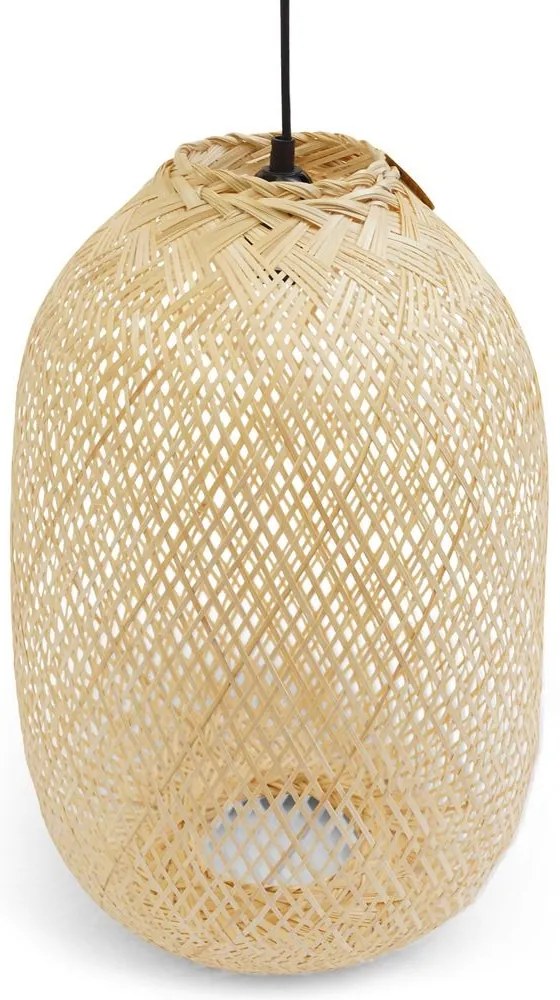 Prírodné valcové stropné svetlo z bambusových prúžkov - Ø 33 * 49cm
