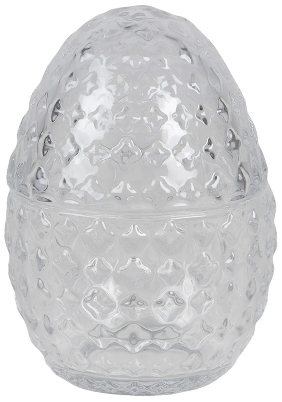 Sklenená dóza na cukríky v tvare vajíčka - Ø 9*12 cm Sklenená dóza na cukríky v tvare vajíčka - Ø 9*12 cm