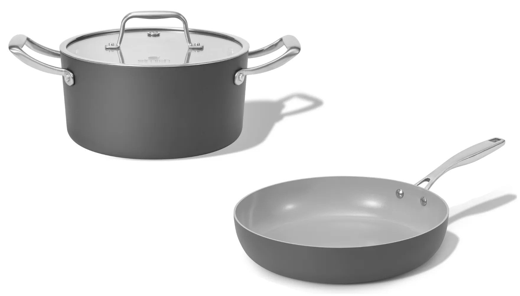 Elmich Sada keramického riadu Vital 2 ks, 1 hrniec a 1 panvica, tmavo šedá