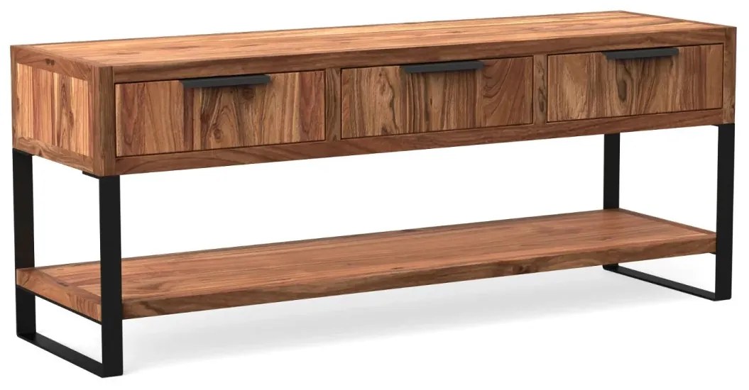 furniture-nabytek.cz - Masívny TV stolík Sydney z akácie, lakovaný, hnedý – 137×45×55 cm