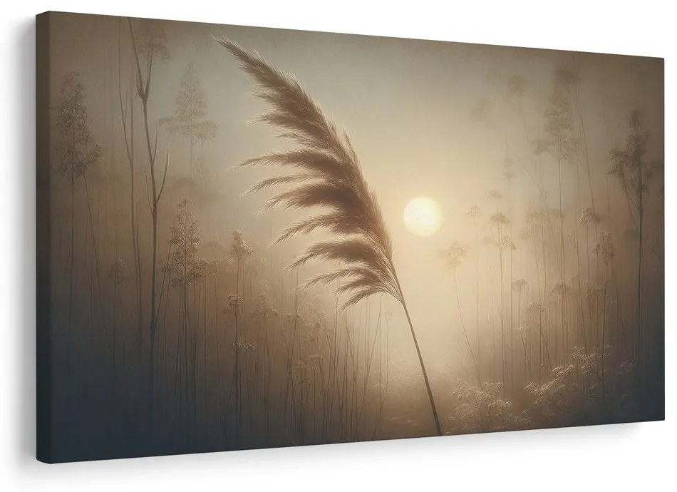 Obraz tŕstie v hmlistom svitaní