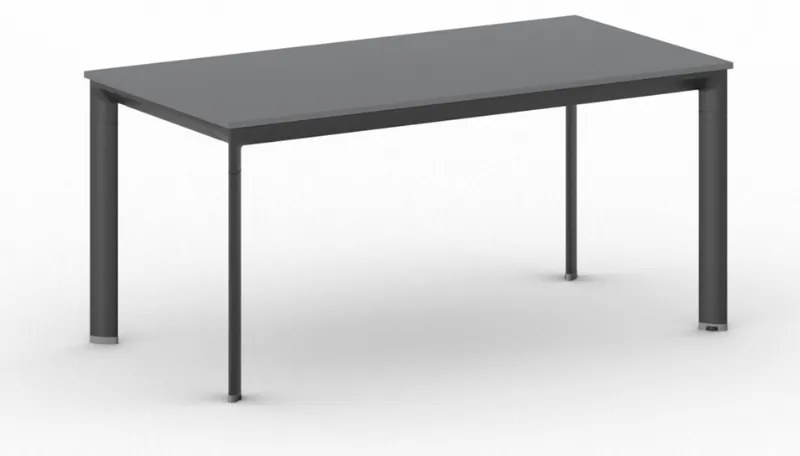Rokovací kancelársky stôl PRIMO INVITATION, 160x80 cm, čierna podnož, grafit